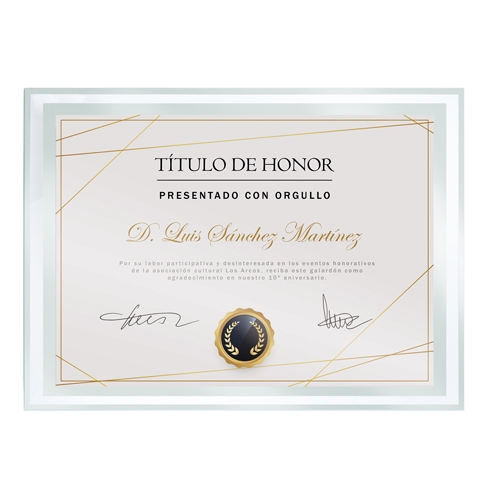 MARCO CRISTAL DIPLOMA A5 "BISELA"