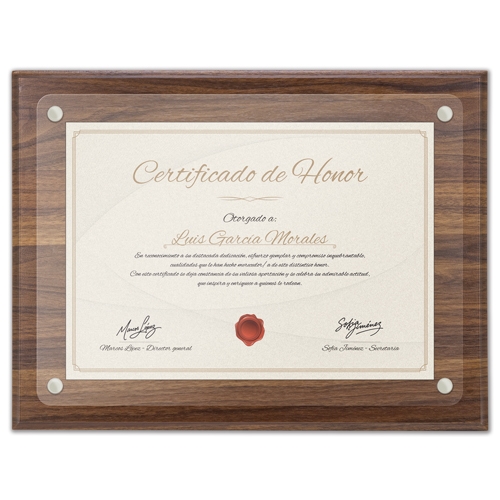 MARCO DE MADERA DIPLOMA A4 "EXCELENCIA"