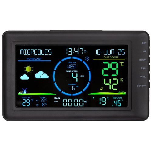 ESTACIÓN METEOROLÓGICA INALÁMBRICA WIFI CON VELOCIDAD DEL VIENTO Y PLUVIÓMETRO “EOLO”