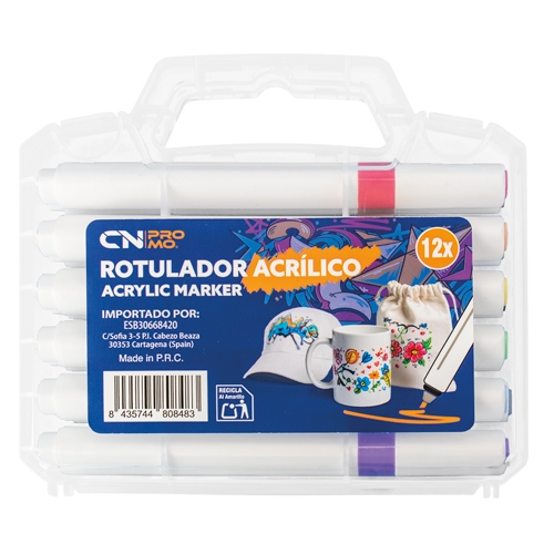 SET 12 ROTULADORES ACRILICOS "KOLORIN"