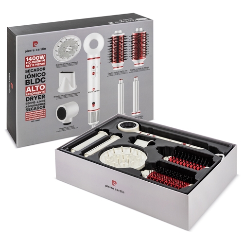 SECADOR IÓNICO BLDC 8 PIEZAS PIERRE CARDIN “MILANO”