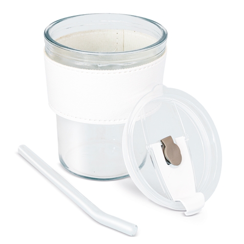 VASO 330 ML CON PAJITA DE CRISTAL "DELICATESSEN"