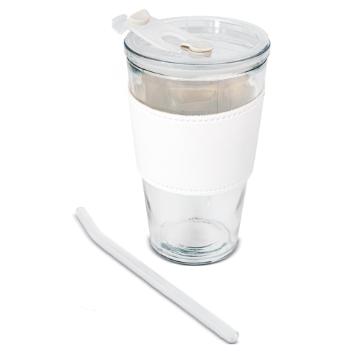 VASO 450 ML CON PAJITA DE CRISTAL "DELICATESSEN"