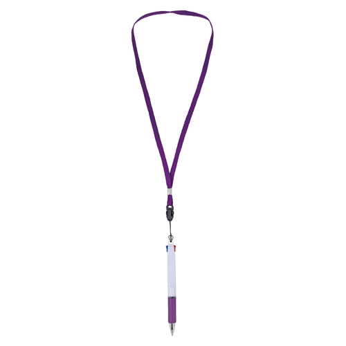 BOLÍGRAFO 2 COLORES CON LANYARD "BISSKAR"