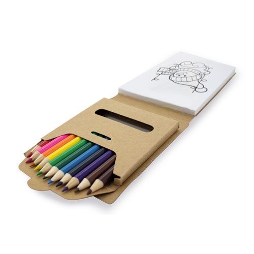 COLORING NOTEBOOK + 12 COLOURED PENCILS