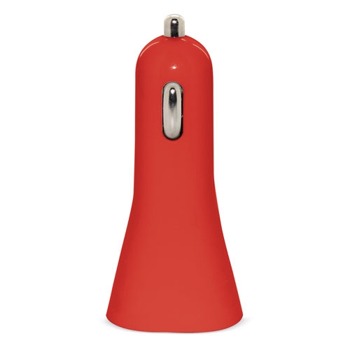 CARGADOR DE COCHE DOBLE USB ROJO