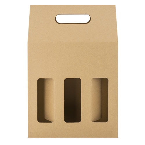 CAJA CARTON VENTANA 3 BOTELLAS "TREVISO"
