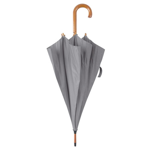 GREY WOODEN HANDLE WALK UMBRELLA
