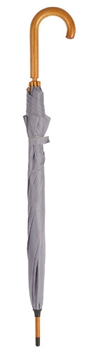 GREY WOODEN HANDLE WALK UMBRELLA