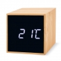 RELOJ DESPERTADOR BAMBU CON ALARMA Y TEMPERATURA