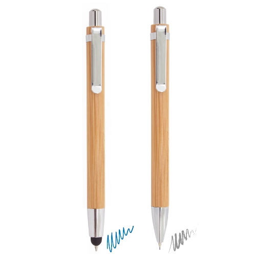 SET BOLIGRAFO Y PORTAMINAS BAMBU "ELASTIC"