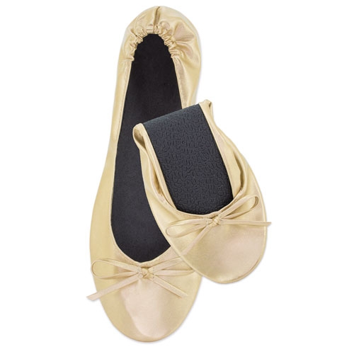 ZAPATILLA PLEGABLE ORO (12 PARES) "BALLET"