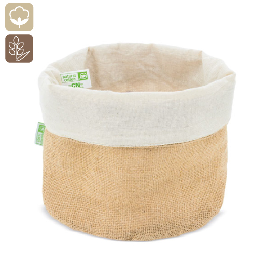 COTTON AND NATURAL JUTE BREAD BASKET 