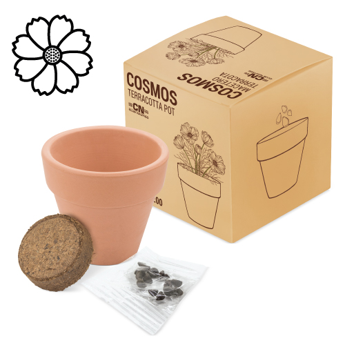 MACETA TERRACOTA COSMOS"FLORAL" 