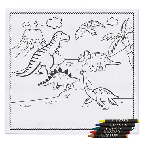 FUN TABLECLOATH + WAX CRAYONS "SAURUS"