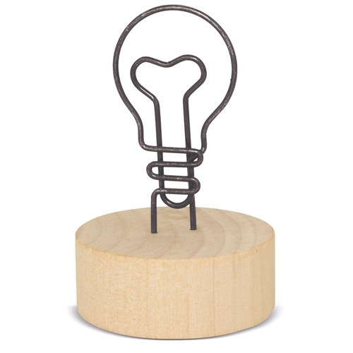 MEMO CLIP WITH WOODEN BASE "EUREKA"