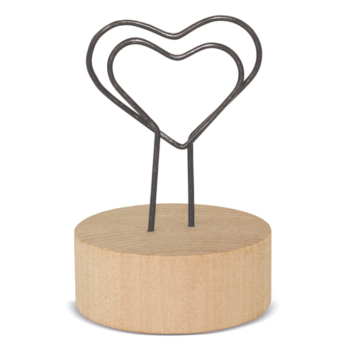 MEMO CLIP WITH WOODEN BASE "LOVE U"