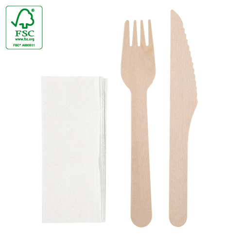 WOODEN CUTLERY SET 3 PCS "TAPA"