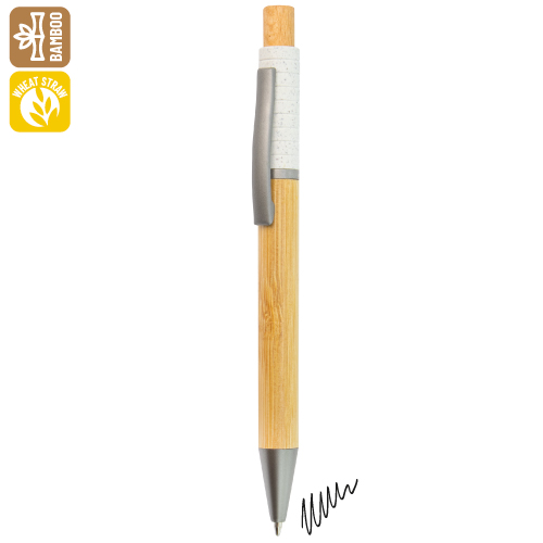 BOLIGAFO BAMBÚ, FIBRA DE TRIGO Y METAL "ZERES"