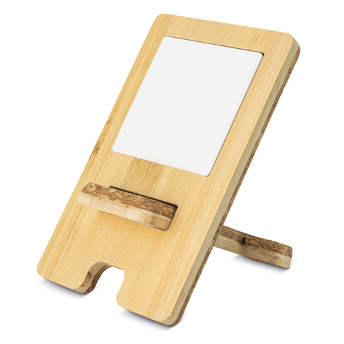 SOPORTE DE BAMBÚ,CORCHO Y CERÁMICA SUBLIMACIÓN “SOUVENIR”