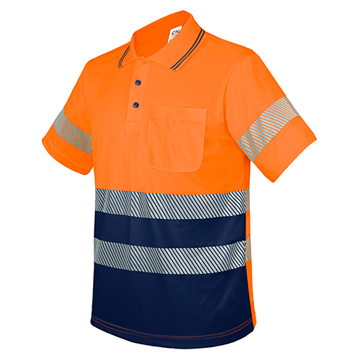 POLO CON BOLSILLO Y BANDAS REFLECTANTES ELÁSTICAS “QVO”