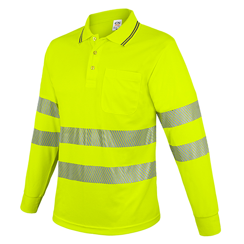 POLO MANGA LARGA CON BOLSILLO Y BANDAS REFLECTANTES “QVO”