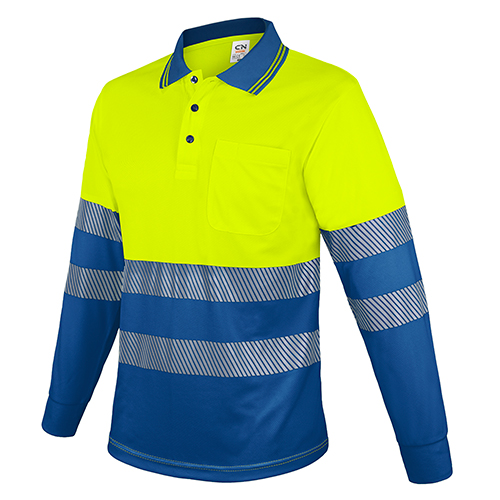 POLO MANGA LARGA CON BOLSILLO Y BANDAS REFLECTANTES “QVO”