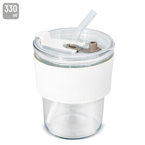 VASO 330 ML CON PAJITA DE CRISTAL "DELICATESSEN"