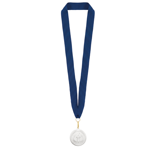 MEDALLA DE PLATA "OLIMPIA" LANYARD AZUL