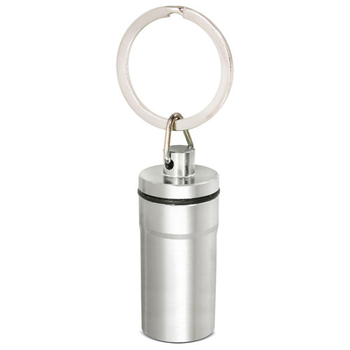 ALUMINIUM PILLBOX KEYRING 
