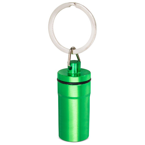 ALUMINIUM PILLBOX KEYRING 