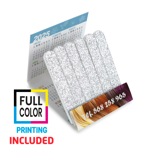 <p>CUSTOM NAIL FILE + CALENDAR SILVER COLOUR</p>