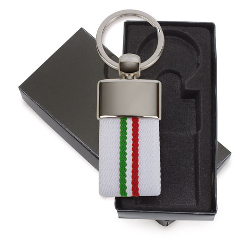 BELT KEYRING ITALIAN FLAG WHITE COL. "KIRK"