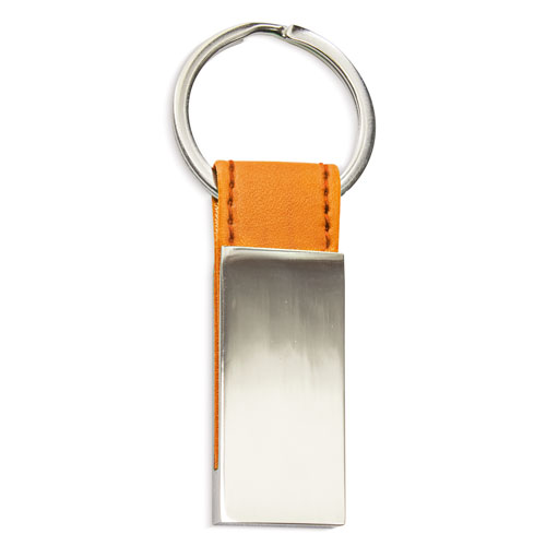 LEATHER IMITATION METAL KEYRING 