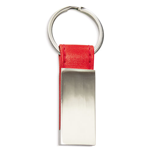 LEATHER IMITATION METAL KEYRING 