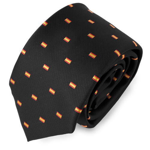 CORBATA BANDERA ESPAÑA NEGRA "CHAMBERÍ"