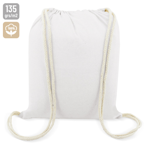 WHITE COTTON BACKPACK 