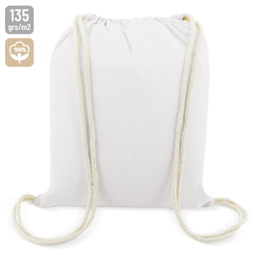 BOLSA MOCHILA BLANCA ALGODON