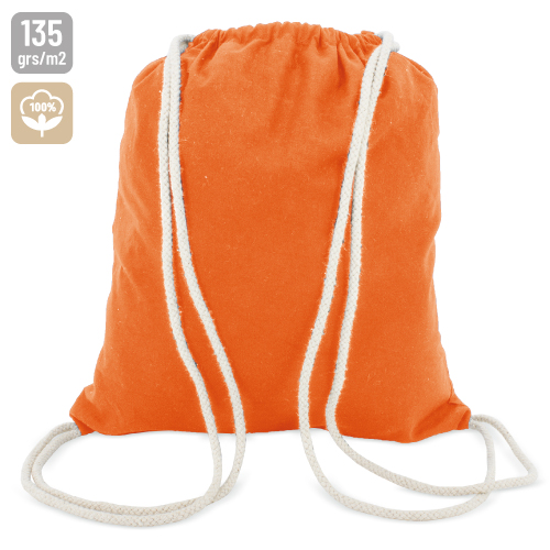 BOLSA MOCHILA NARANJA ALGODON