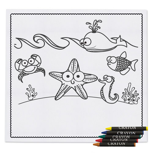 FUN TABLECLOATH + WAX CRAYONS