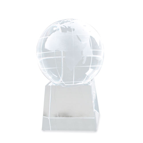 WORLD SHAPED GLASS TROPHY 