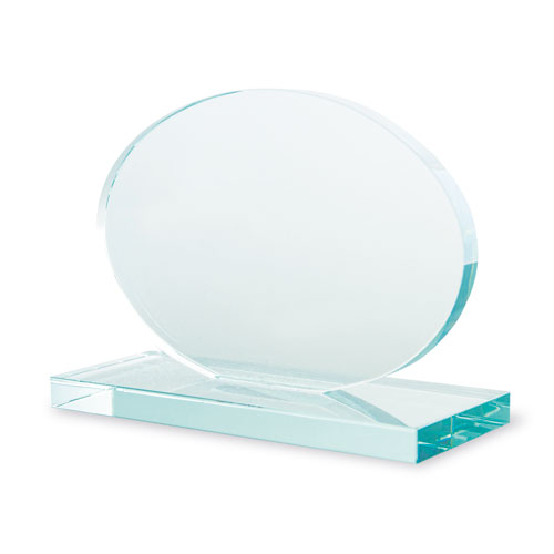 OVAL SHAPED GLASS TROPHY 