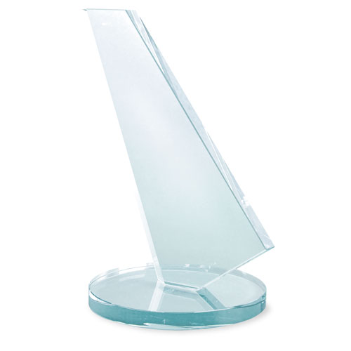 SAILING SHAPED GLASS TROPHY 