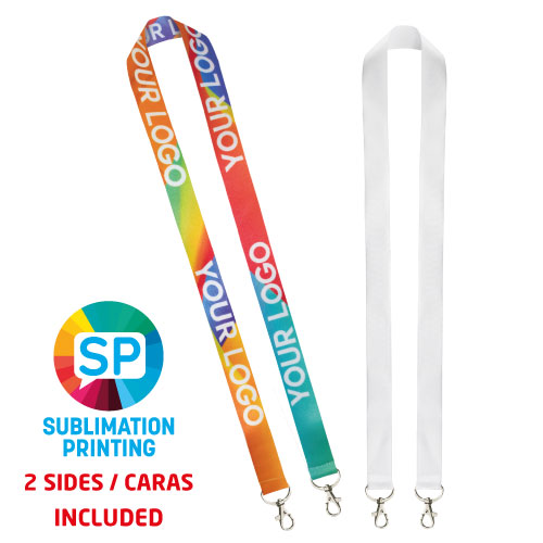 LANYARD SUBLIMACION DOBLE CARA 2 MOSQUETONES