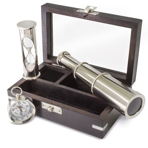 SET 3 BRASS MINIATURES SILVER