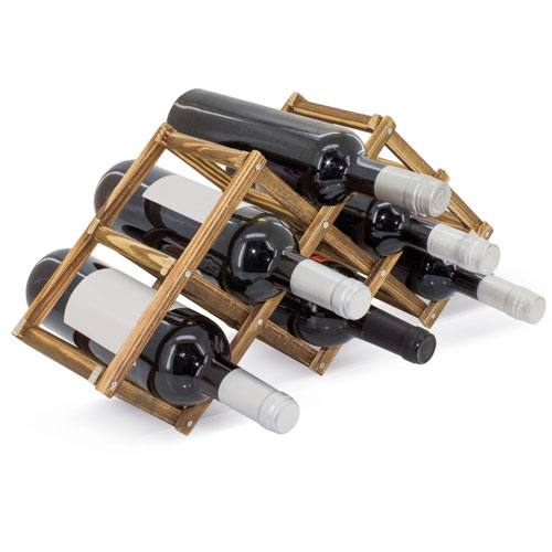 WOODEN BOTTLE RACK 6 BOTTLES 