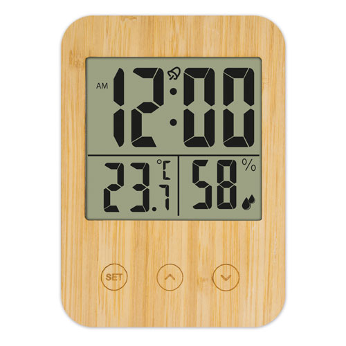 BAMBOO HYGROMETRIC THERMOMETER