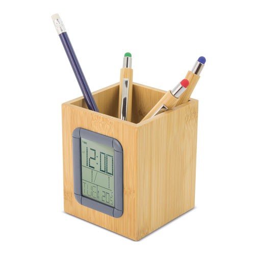 BAMBOO PEN HOLDER + WEATHER STATION 