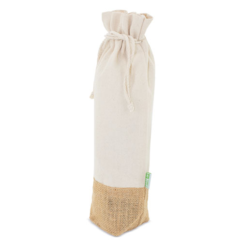 COTTON AND NATURAL JUTE WINE BAG 