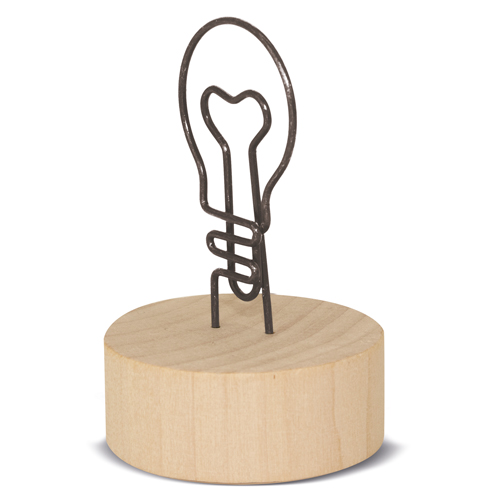 MEMO CLIP WITH WOODEN BASE "EUREKA"
